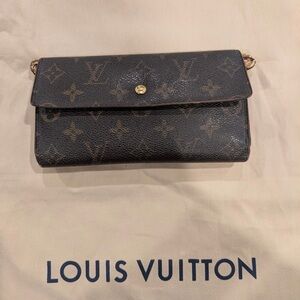 Louis Vuitton Sarah Wallet Brown Monogram Authentic